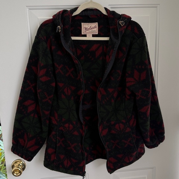 Woolrich Jackets & Blazers - Woolrich Vintage Aztec Fleece Zip Up Hooded Jacket - Size Small - Made in USA